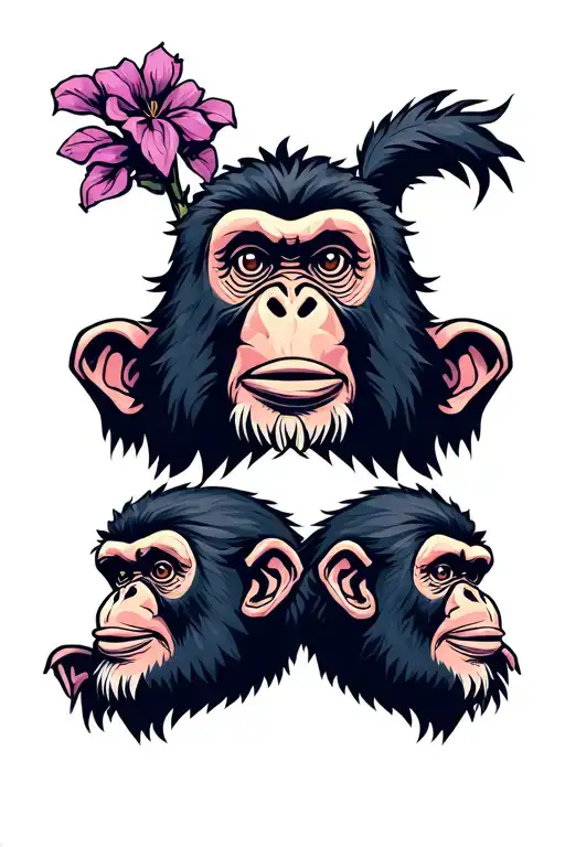 3 Wise Monkey Heads