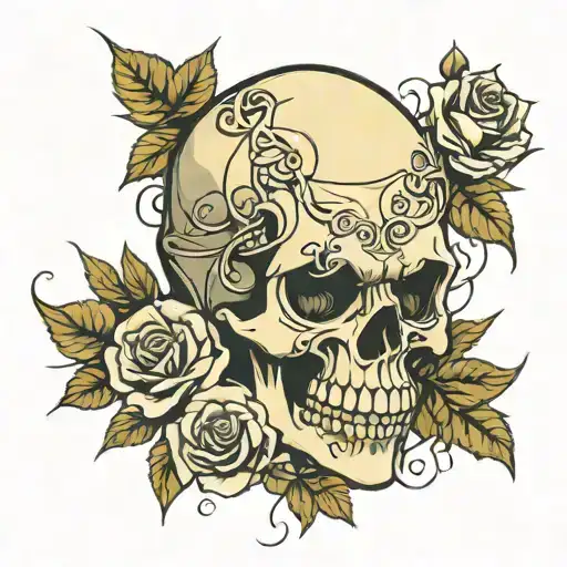 Skull And Roses Wrapped