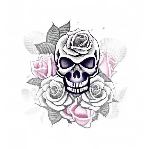 Skull With Roses And Snakes