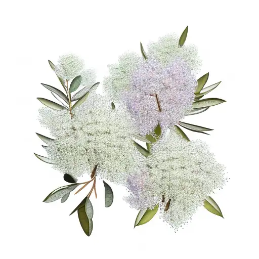 Olive Tree And Hydrangeas