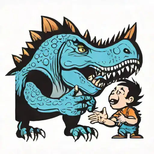 New School Dinosaur Father And Son High Five