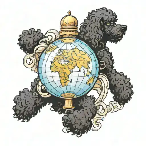 Atlas Is Holding The World But Atlas Is A Black Standard Poodle