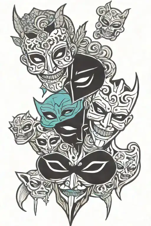 Masks Looking In Different Directions
