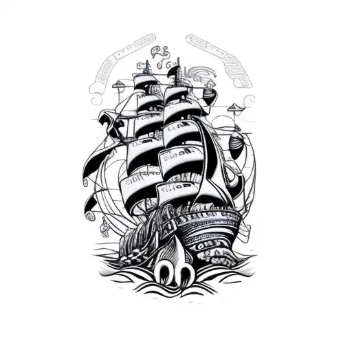 A Ship With An Octopus On It