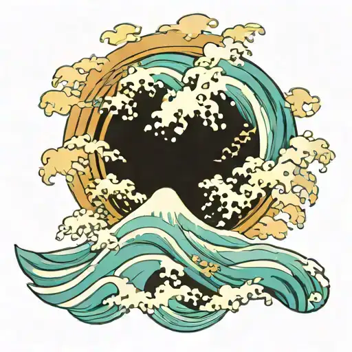 Japanee Waves Flowing Water