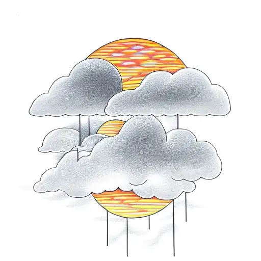 Storm Clouds With Lightning And The Sun In The Background