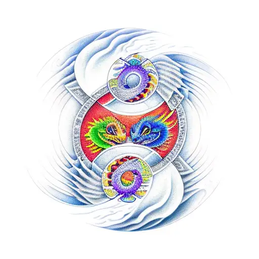 Fire And Water Dragons Yin Yang Atheist