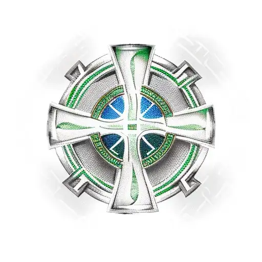 Celtic Cross With Irish Flag