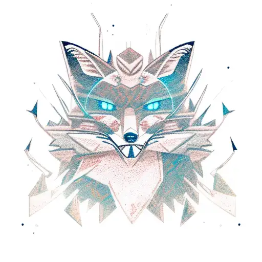 A Fierce Fox Warrior Battling Monsters From A Video Game