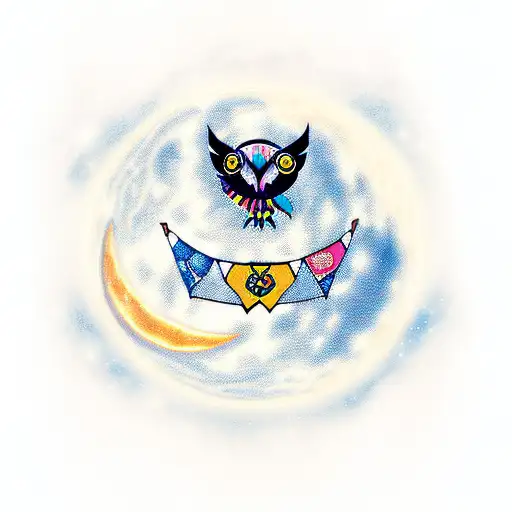 Moon With Owl And Air Force Lady