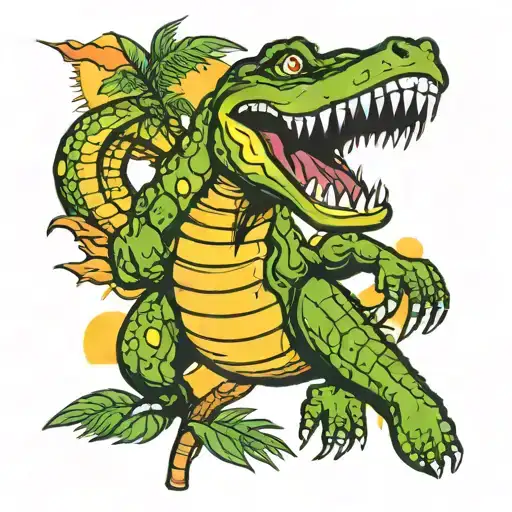 Alligators Palm Beach Sun Setting