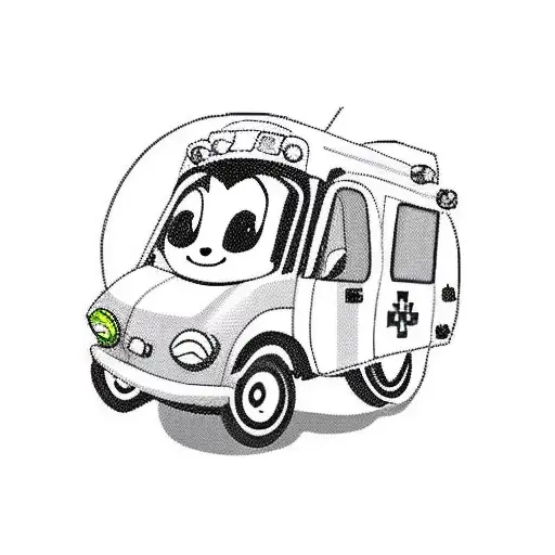 Super Monkey Ball Character Riding In An Ambulance