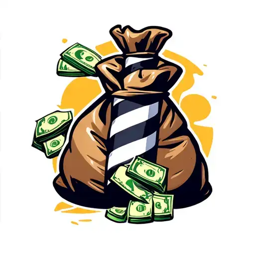 Money Bags And Barber Pole Inspired Design