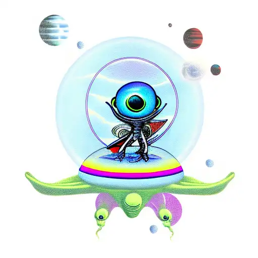 Flying Saucer With Alien