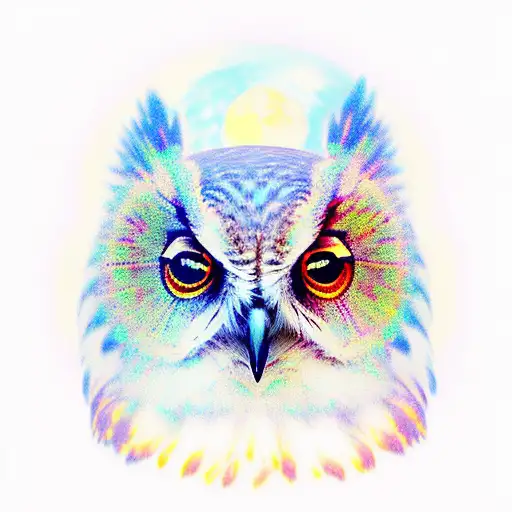 Owl On Moon
