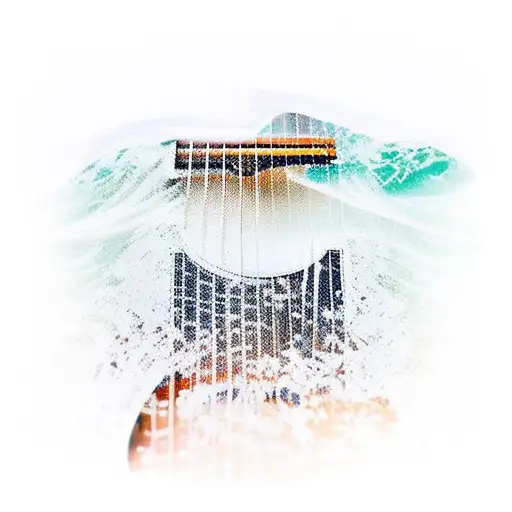 Guitar Strings Transforming Into Crashing Waves