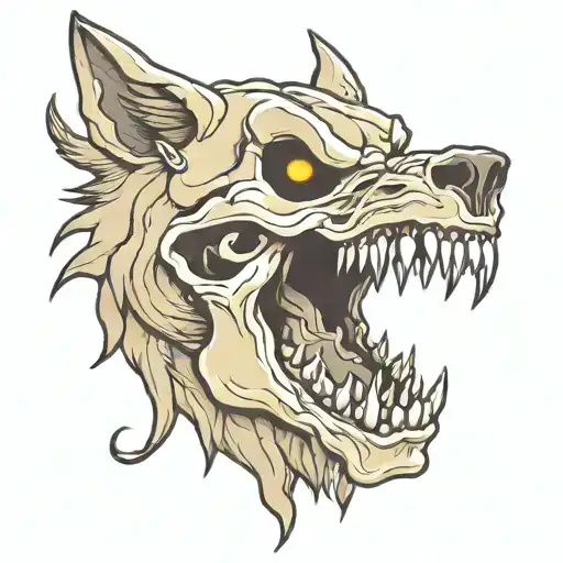 Horror Wolf Skull