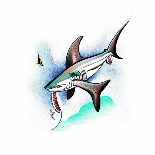 Fly Fishing Lure With A Hammerhead Shark