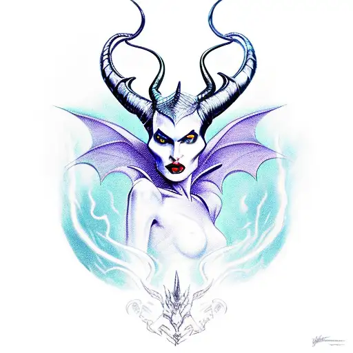 Maleficent And The Dragon With Fire