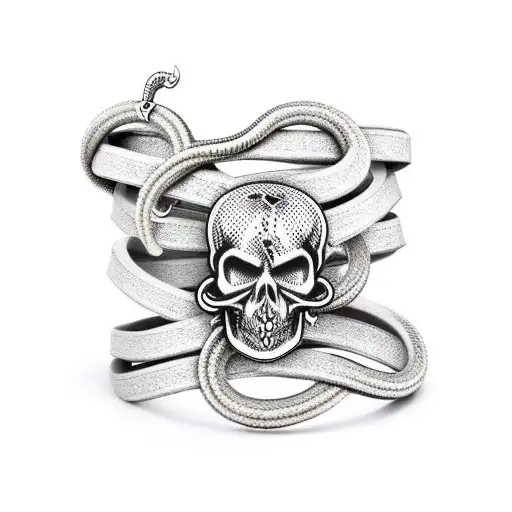 Snake With Skull Bracelet