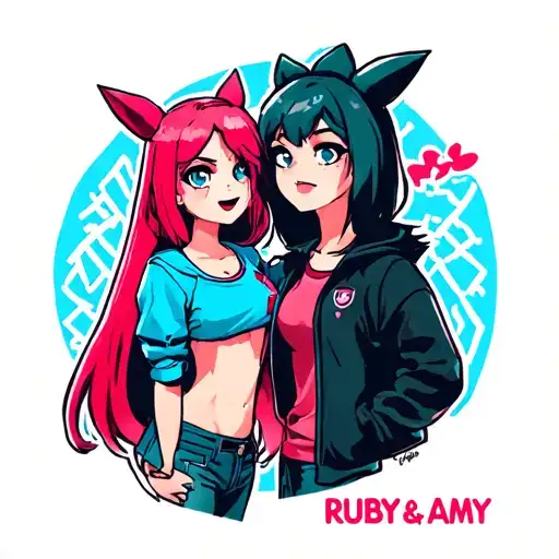 The Name Ruby And Amy With A Pokemon Theme