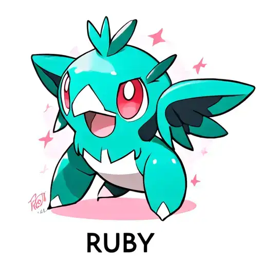 Cherubi The Pokemon With The Name Ruby Underneath And