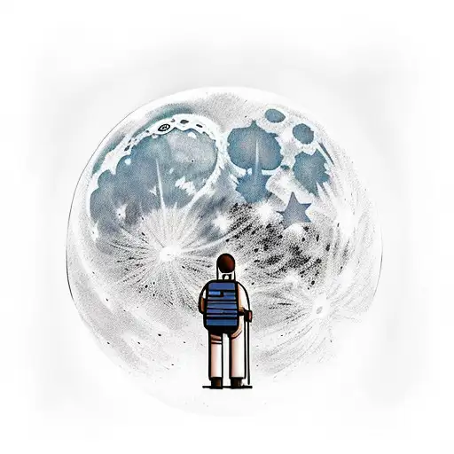 A Guy Looking Up On The Moon In The Forest