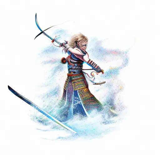 Ogum Wielding A Sword In A Fierce Battle