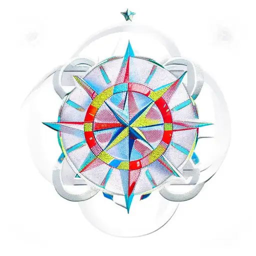 Wind Rose With The Initials Of My Family In The Cardinal Points