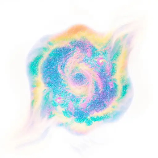 Ocean Waves Crashing Into A Celestial Nebula