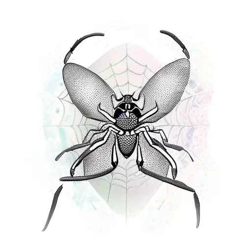 A Butterfly With A Spider