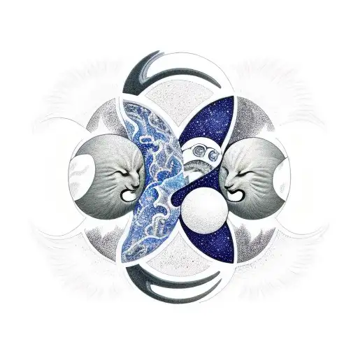 Ying And Yang Using The Sun And Moon