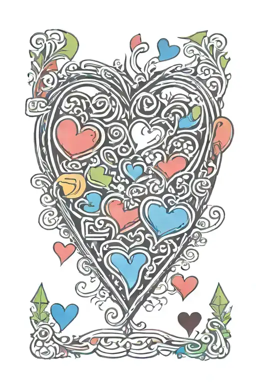 Rainbow Of Hearts Playing Card