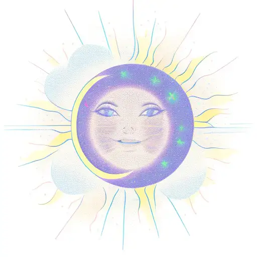 Sun In A Night Background