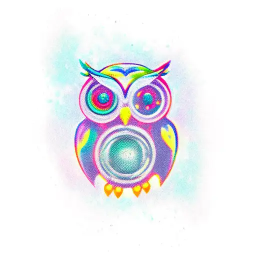 Owl With Glowing Eyes