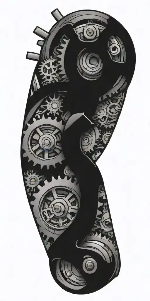 Gears Inside Of Of Arm Being Peeled Back