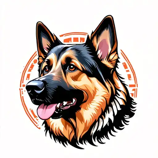 German Shepherd Tribal Aztec