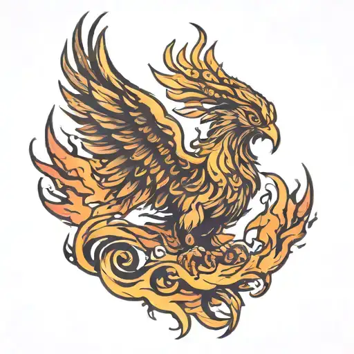 Phoenix Rising From Flames