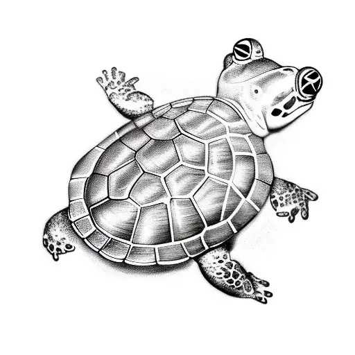 Turtle With A Frog On It's Back