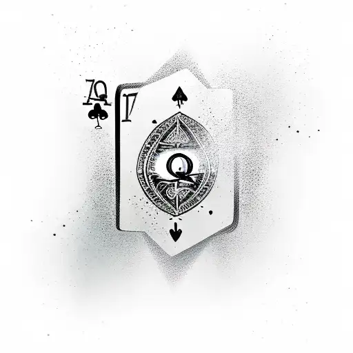 Letter Q Inside The Ace Of Spades Symbol