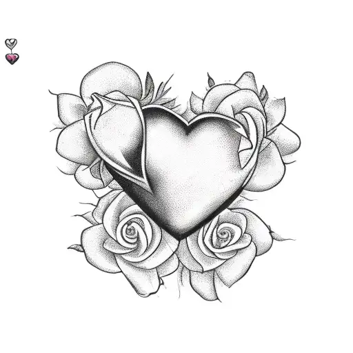 2 Humingbirds Making A Heart Around A Rose With Flowers And Jewels