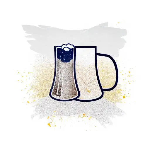 A Minimalist Design Of The German Flag With Beer Mugs And Dancers Incorporated