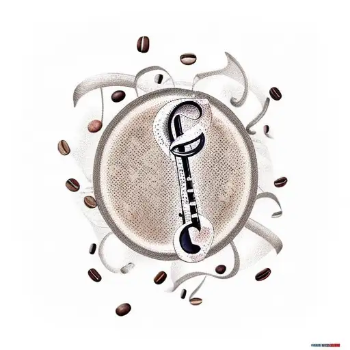 A Tattoo Of A Musical Note Made Out Of Coffee Beans