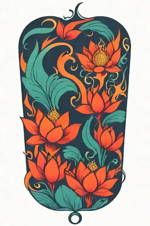 Lotus Flower Fire Flames