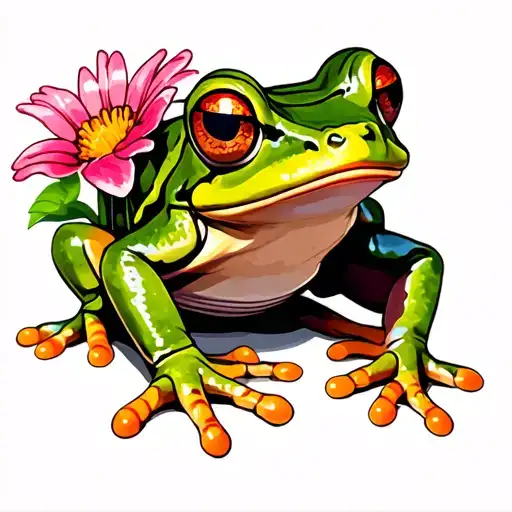 Frog And Flowers