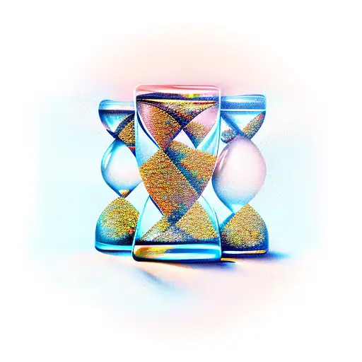 Hourglass With Small Diamonds Instead Of Sand