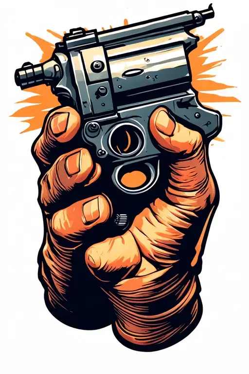 Gatling Gun Wrapped Hand Holding