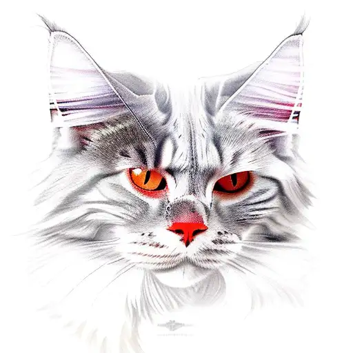 A Crazy Red Maine Coon Cat