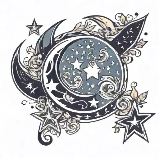 Crescent Moon And Stars