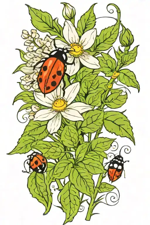 Wild Flowers Charley And A Ladybug